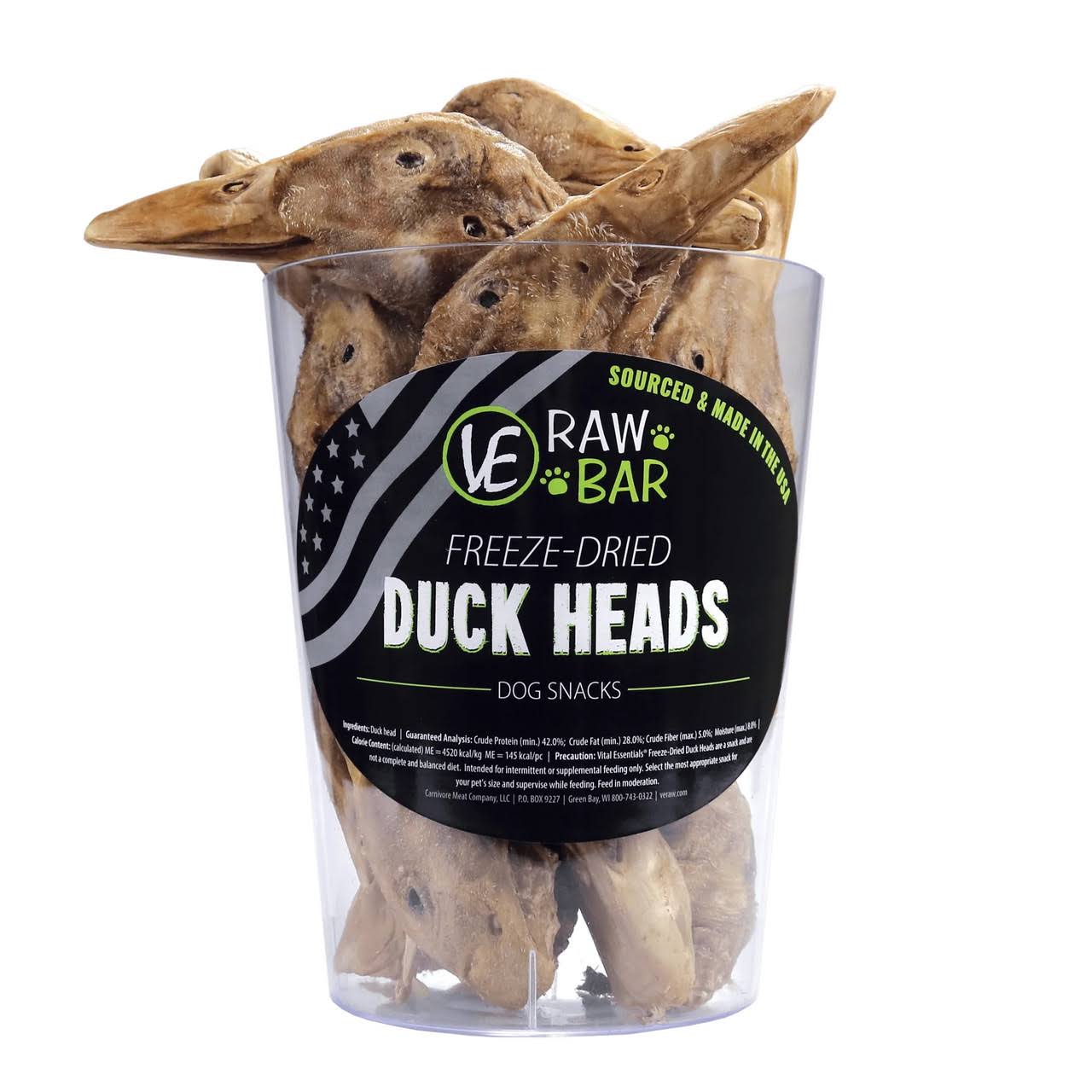 Vital Essentials Freeze-Dried Raw Bar Duck HEAD.