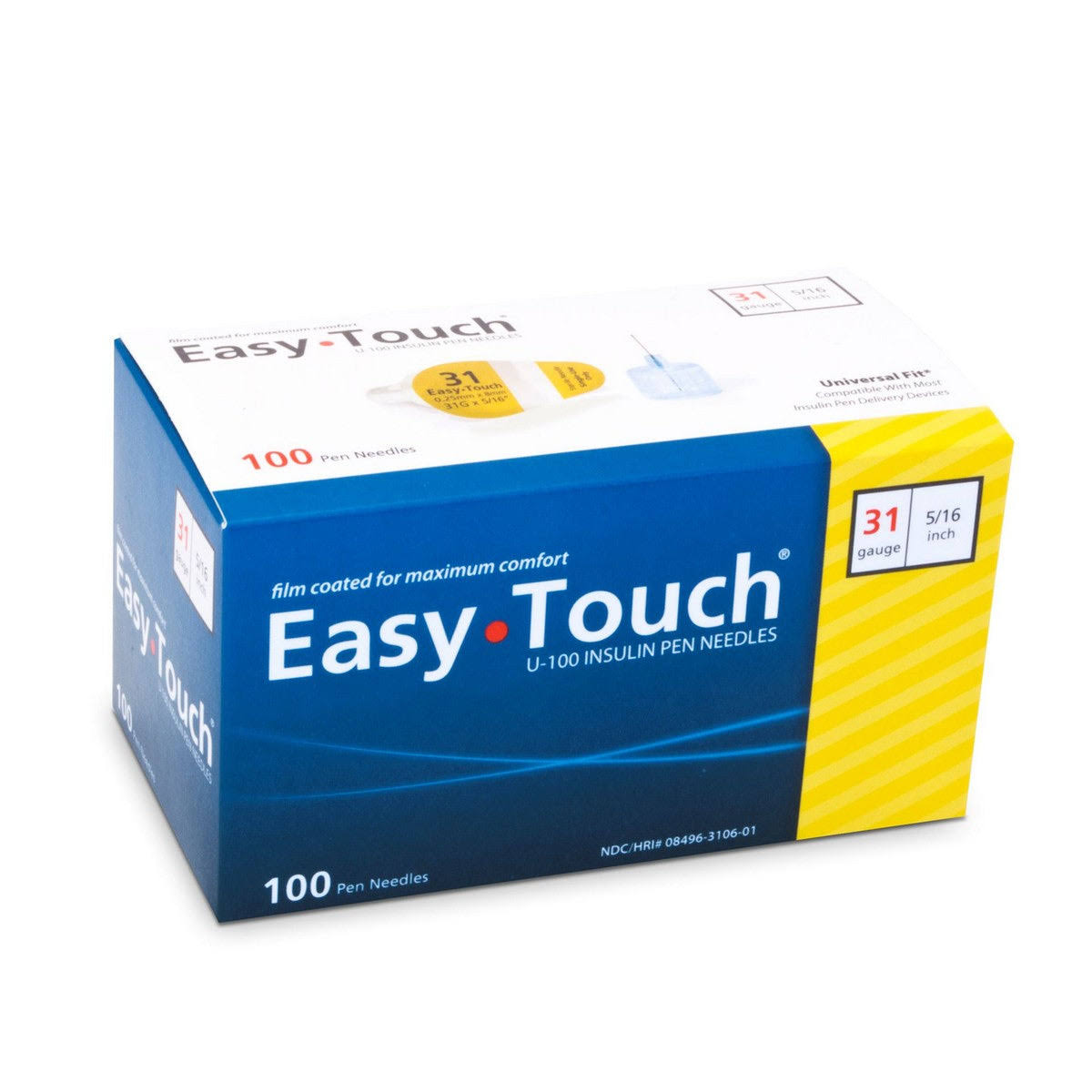 Easy Touch Insulin Pen Needles - 31 Gauge, 5/16", 100ct