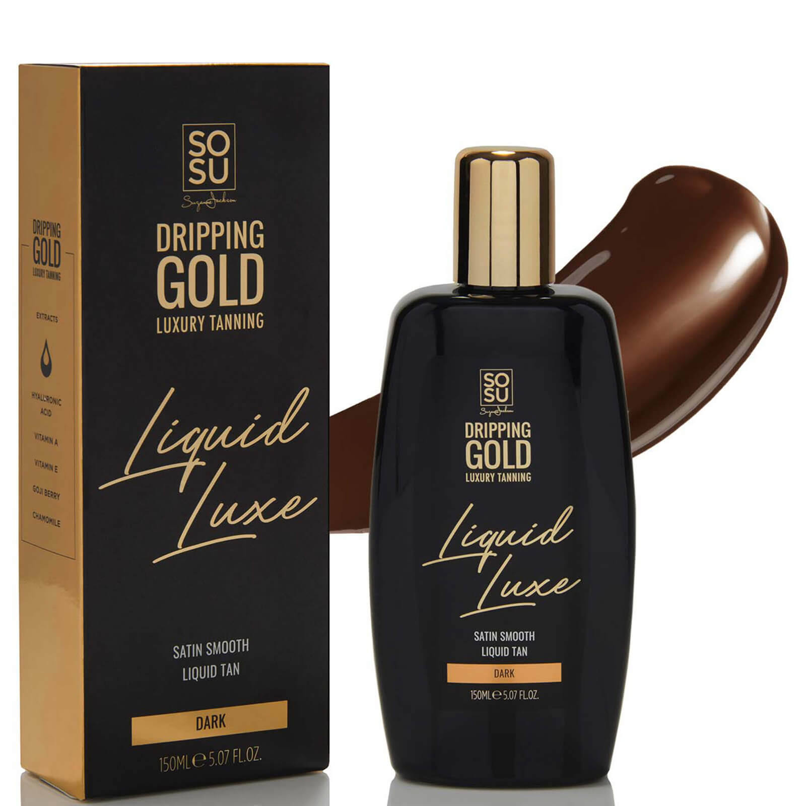 Dripping Gold Liquid Luxe Dark Tan 150ml - SOSU Cosmetics