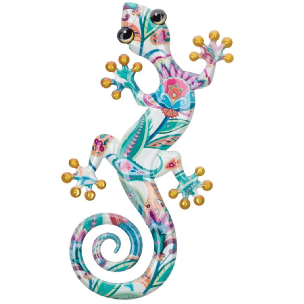 Regal Art & Gift Turquoise & Pink 8'' Luster Gecko Wall Art One-Size
