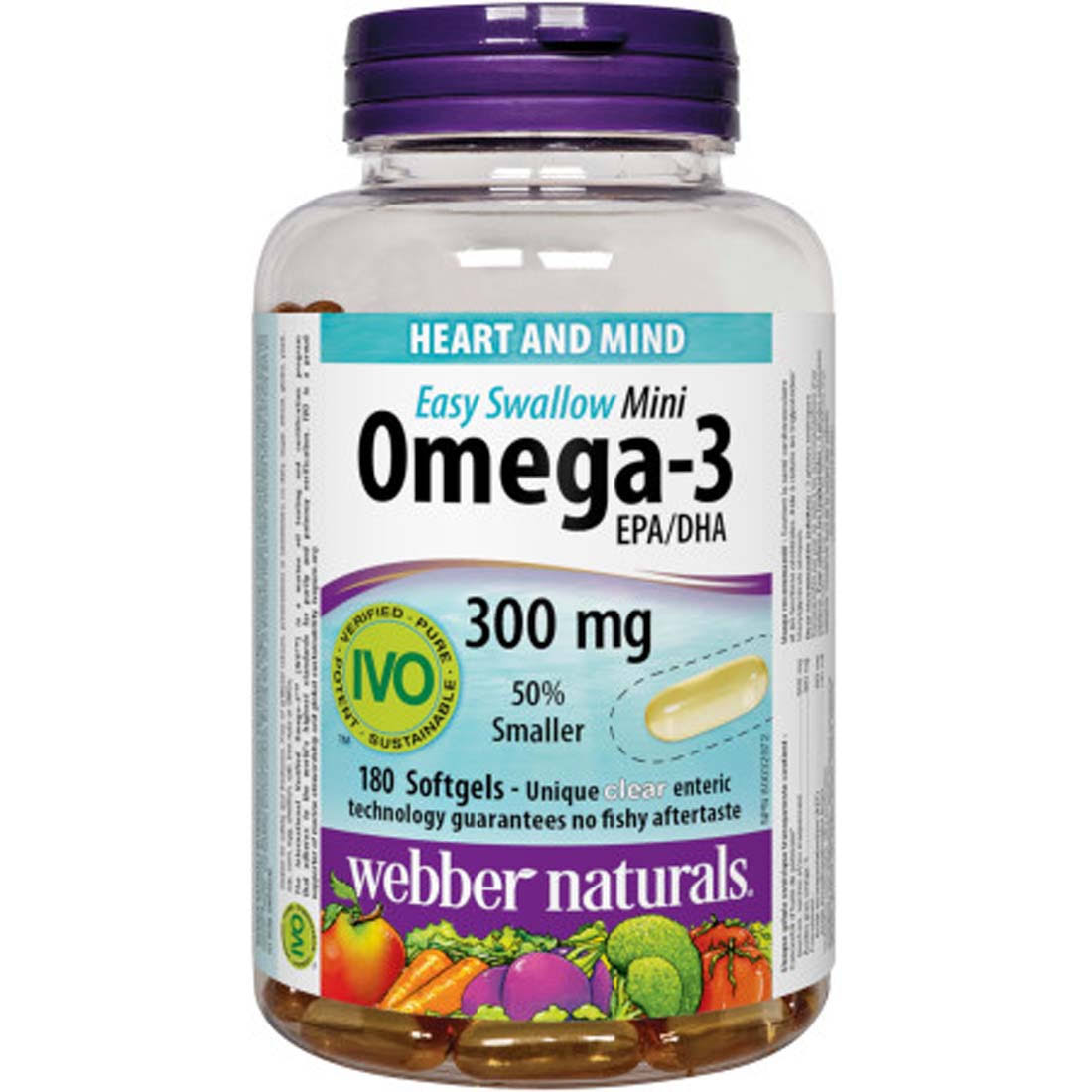 Webber Naturals Omega 3 Mini Easy Swallow Supplement - 300mg, 180ct