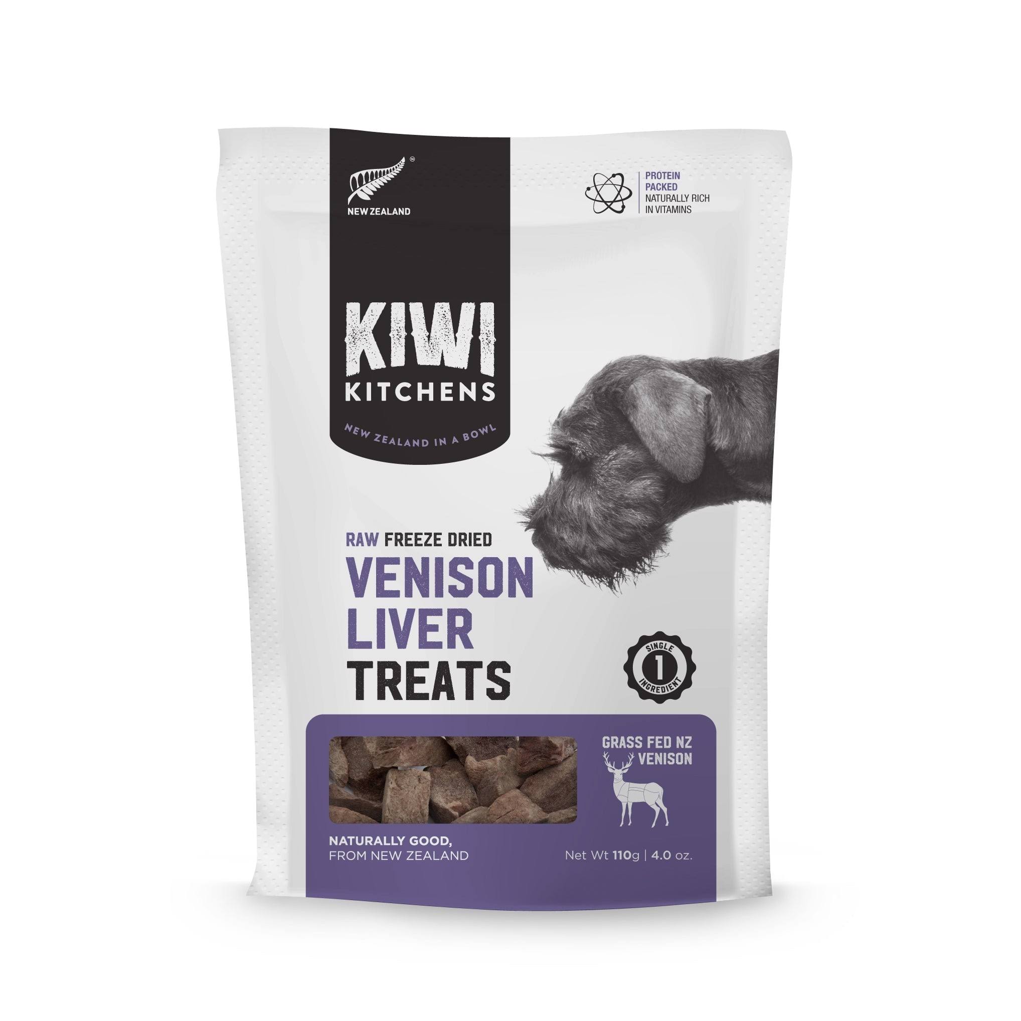 Kiwi Kitchens Freeze Dried Venison Liver Dog Treats / 4 oz