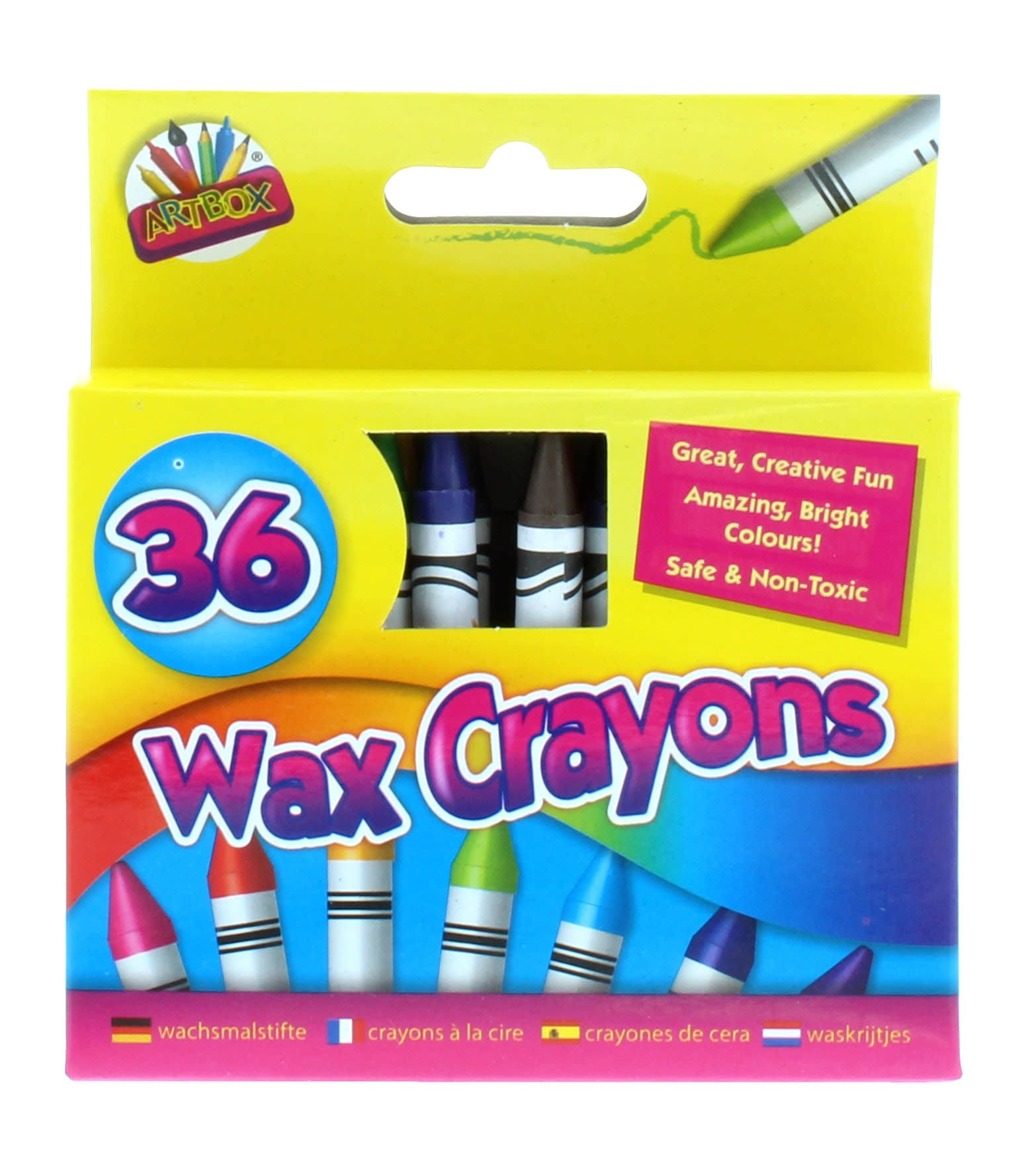 Artbox Wax Crayons 36 Pack (En;De;Fr;Es;Dk)