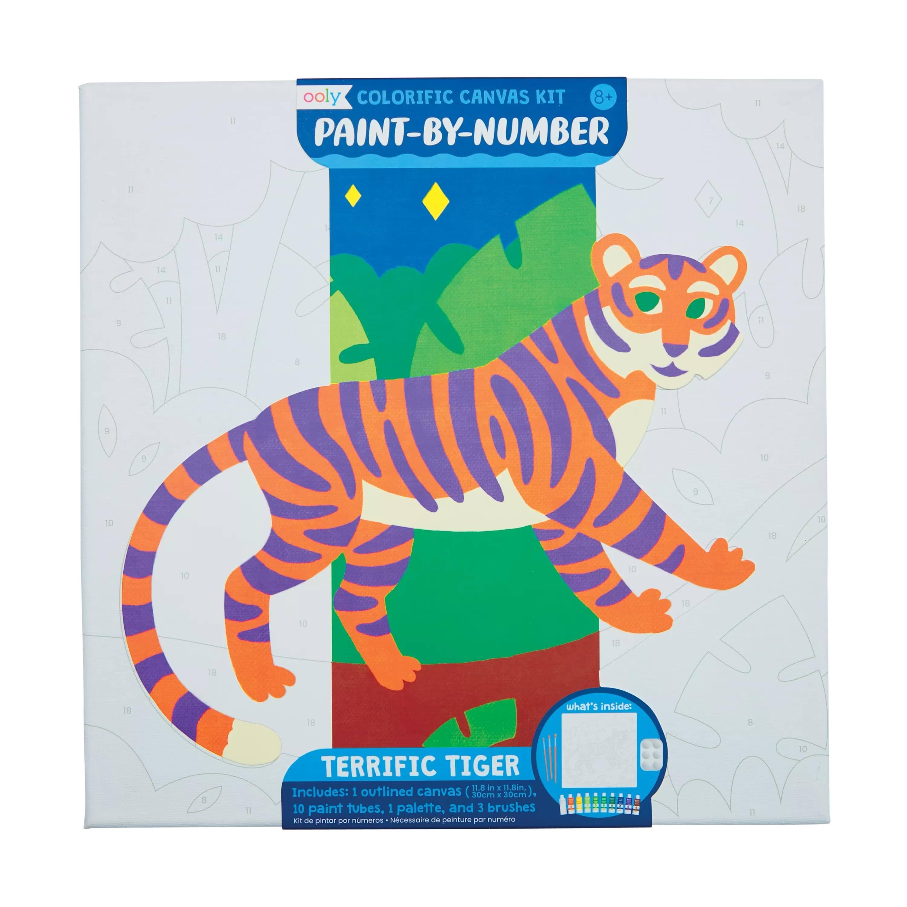 Colorific Canvas Kit Paint by Number - Terrific Tiger