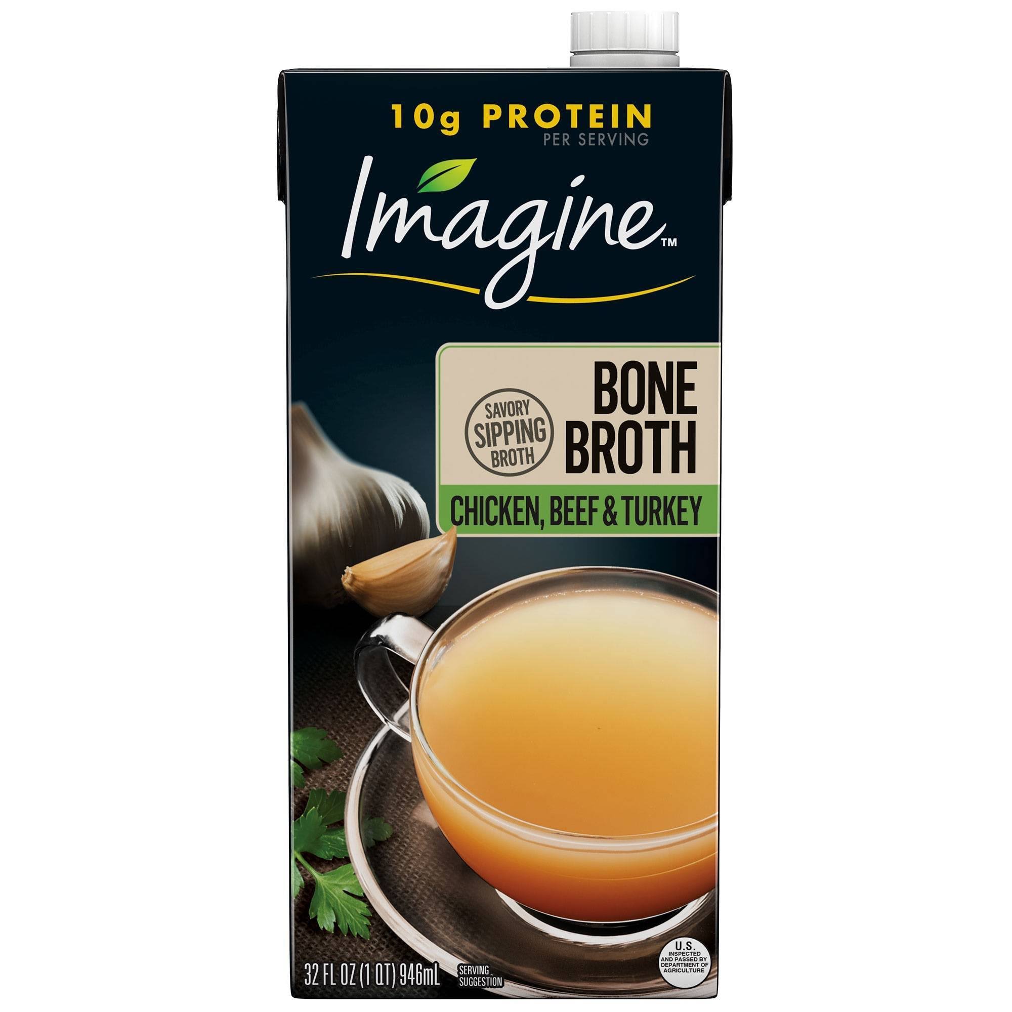 Imagine Bone Broth, Chicken Beef & Turkey - 32 fl oz