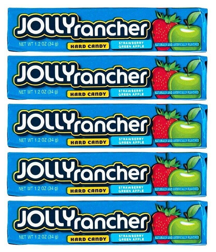 Jolly Rancher Hard Candy Stick - Strawberry & Green Apple, 1.2oz Each