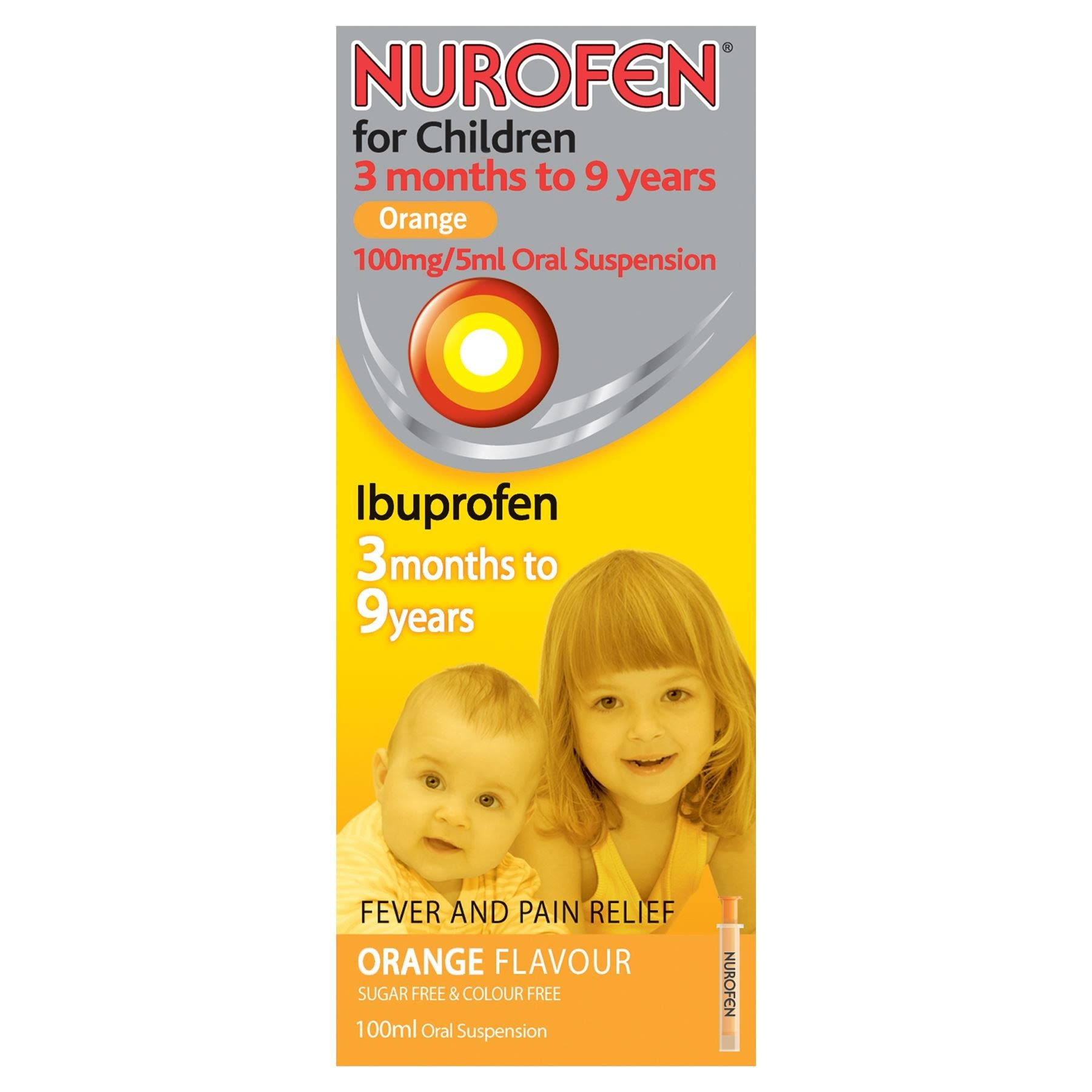 Nurofen Ibuprofen for Children - 3 Months to 9 Years, Orange