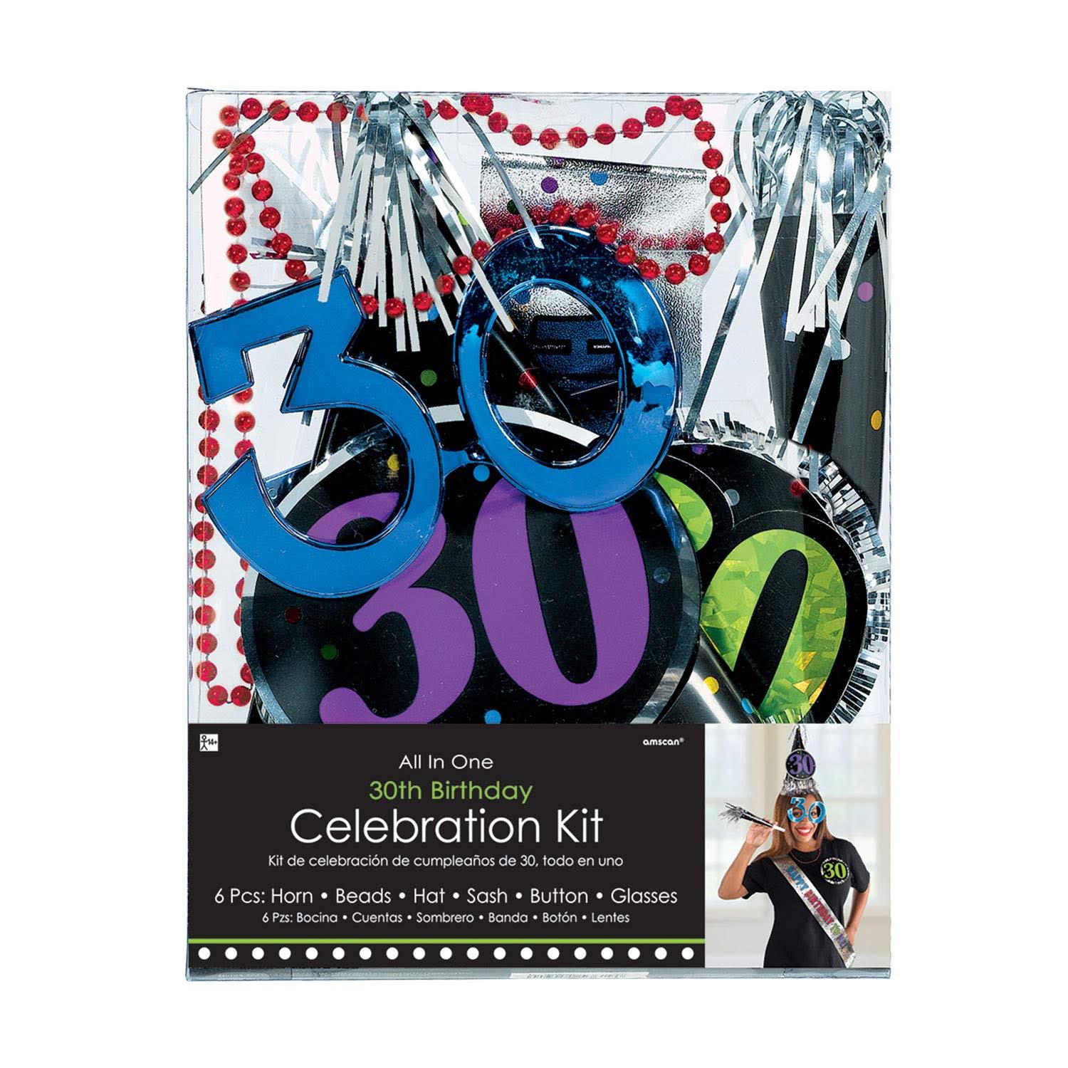 Amscan 920005 30th Birthday Party Celebration Kit - Pack of 6
