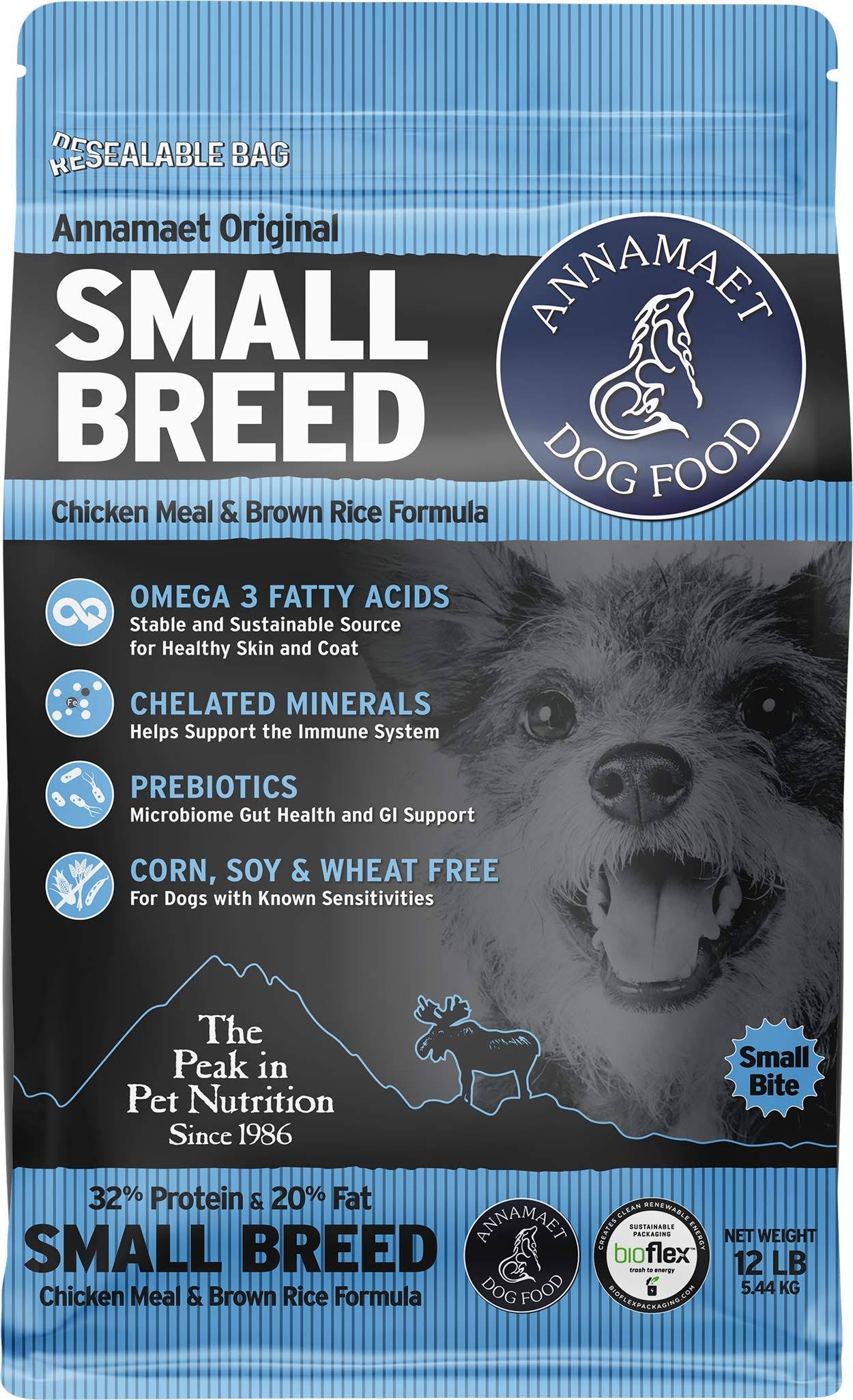 Annamaet Original Small Breed Formula Dry Dog Food, 12-lb BAG.