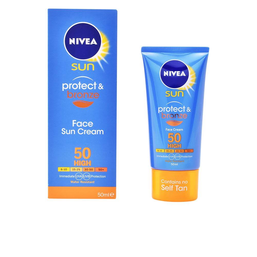 Nivea Sun Protect and Bronze Face Sun Cream - SPF50, 50ml