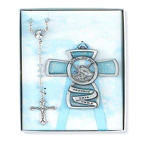 Blue Guardian Angel/Rosary Set