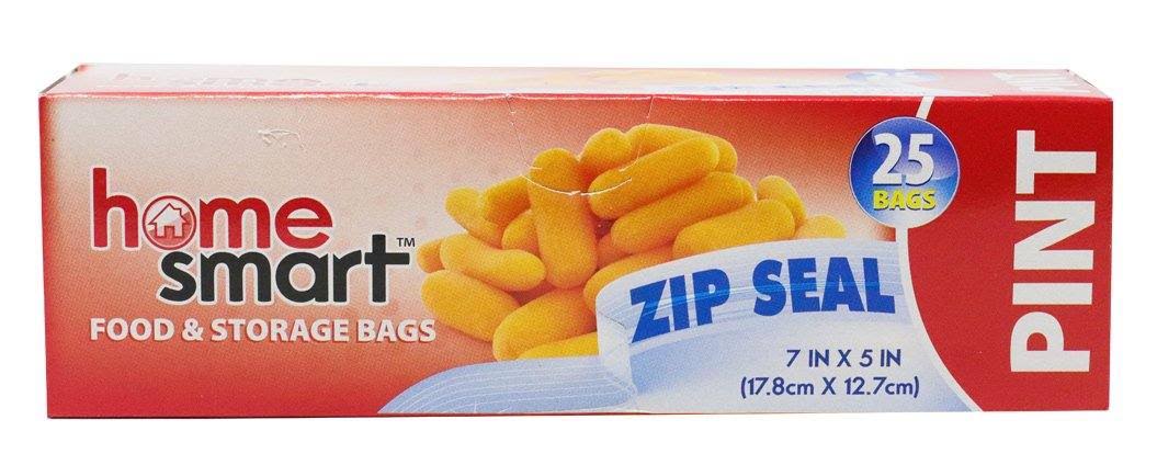 Home Smart Zip Seal Food Storage Bags 25 Count