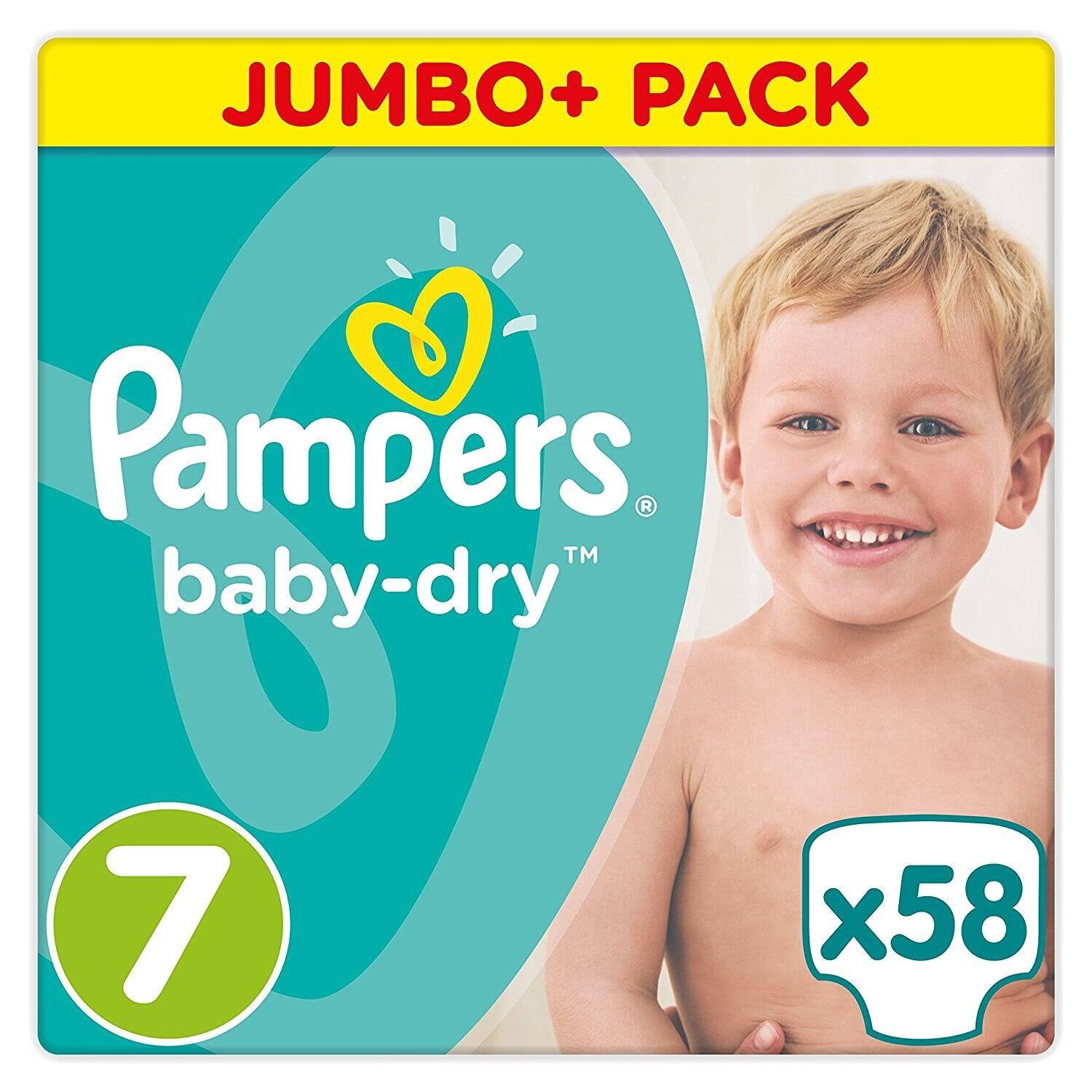 Pampers Baby Dry Size 7 58 Nappies Jumbo Pack
