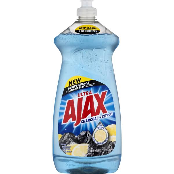 Ajax Dish Liquid, Charcoal + Citrus, Ultra - 28 oz