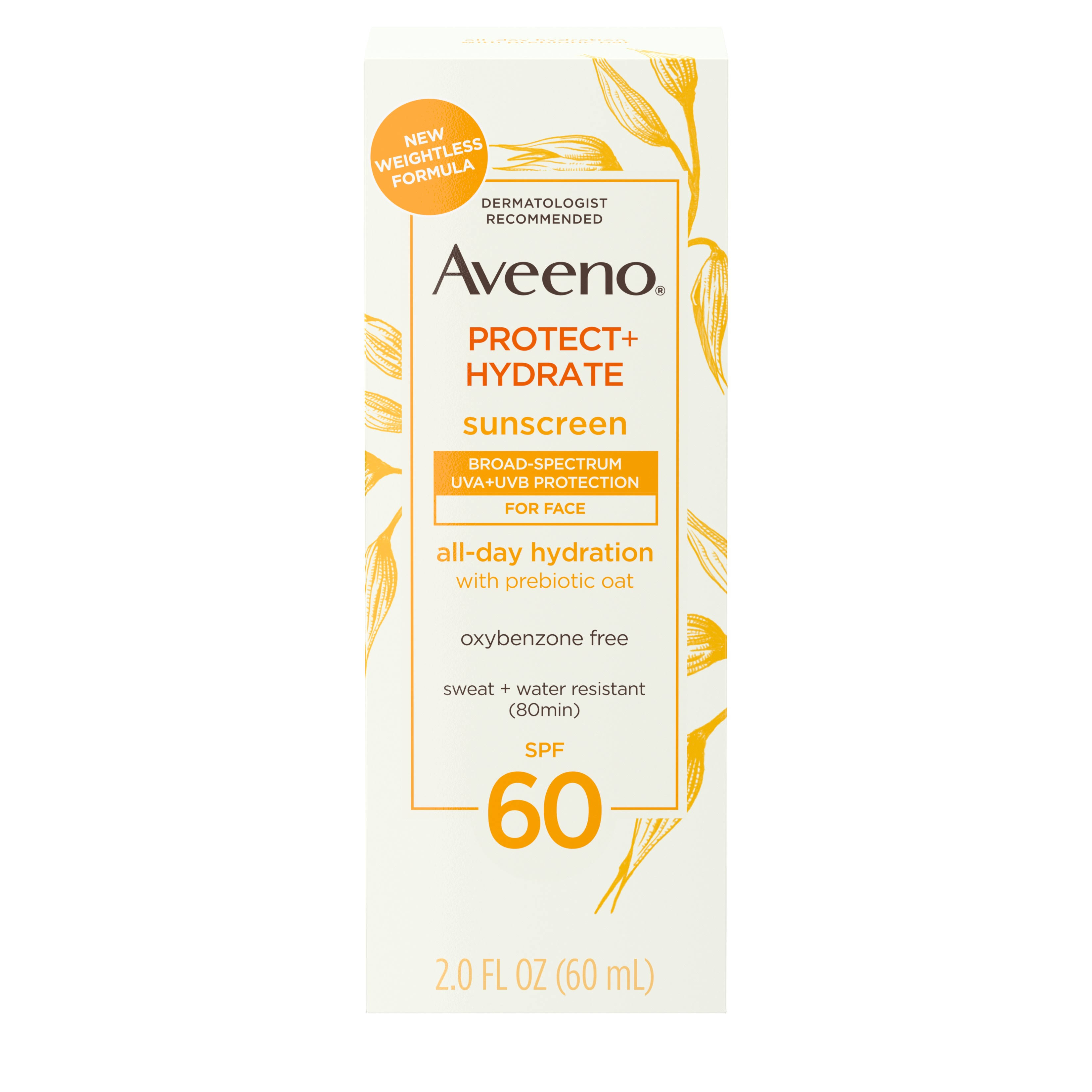 Aveeno, Protect + Hydrate, Sunscreen, For Face, SPF 60, 60ml