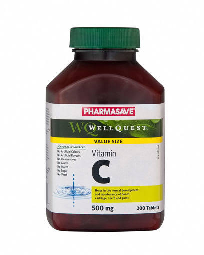 PHARMASAVE WELLQUEST VITAMIN C 500MG TABLETS 200S