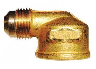 JMF 90-Degree Yellow Brass Flare Elbow - 3/8in x 3/8in