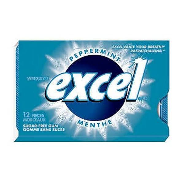 Excel Sugar Free Gum - Peppermint, 12pcs