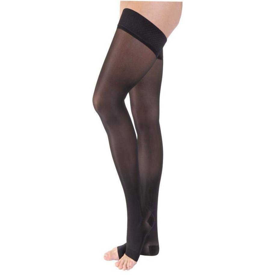 Jobst Ultrasheer Thigh High Silicone Stockings - Black, 20-30mmHg
