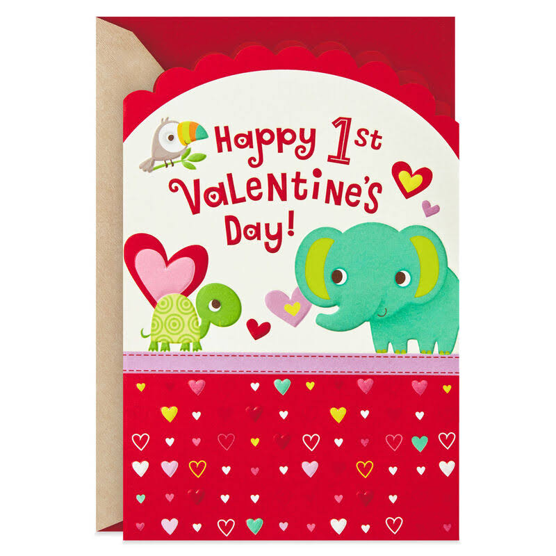 Baby Animals First Valentine's Day Card
