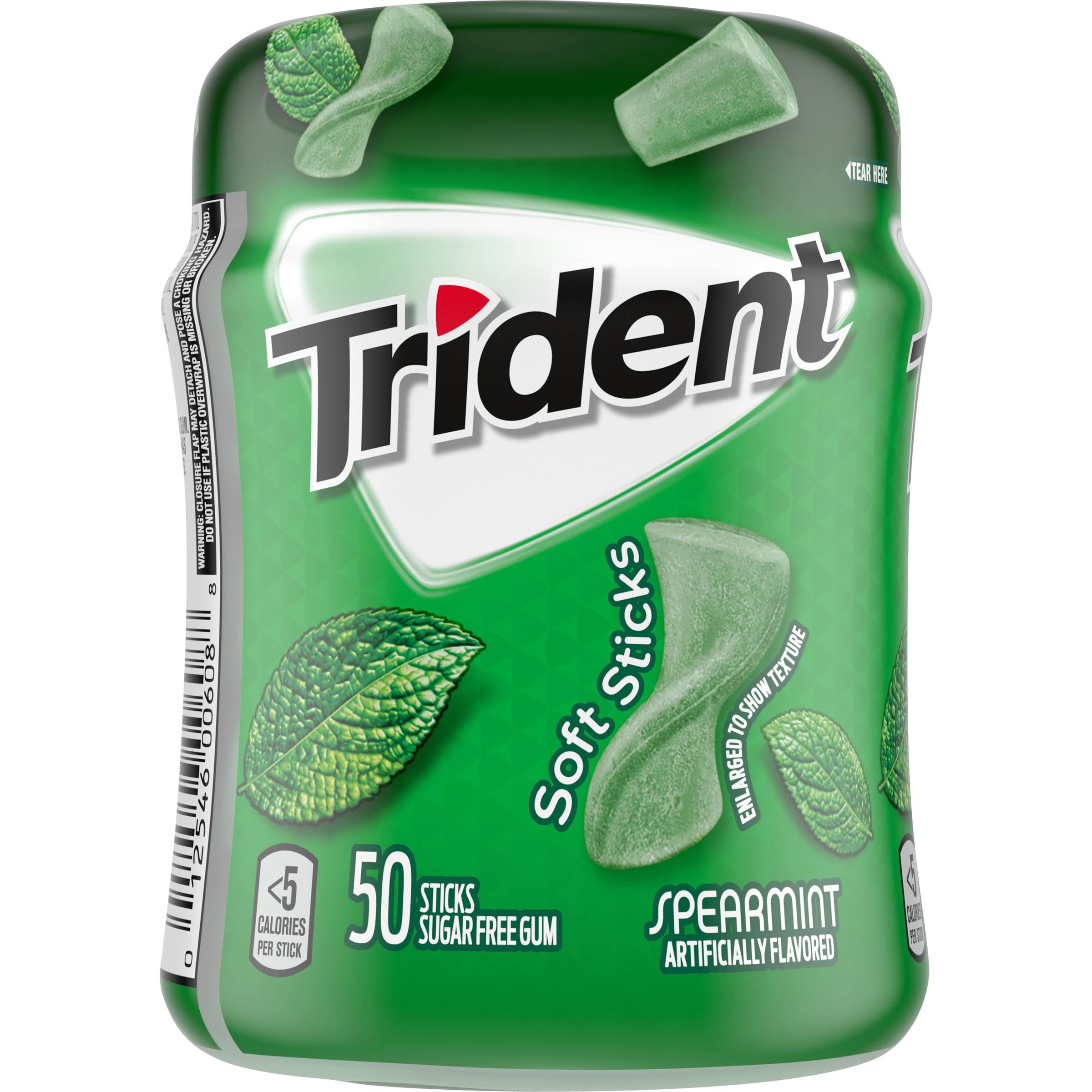 Trident Unwrapped Gum - Spearmint, 50ct
