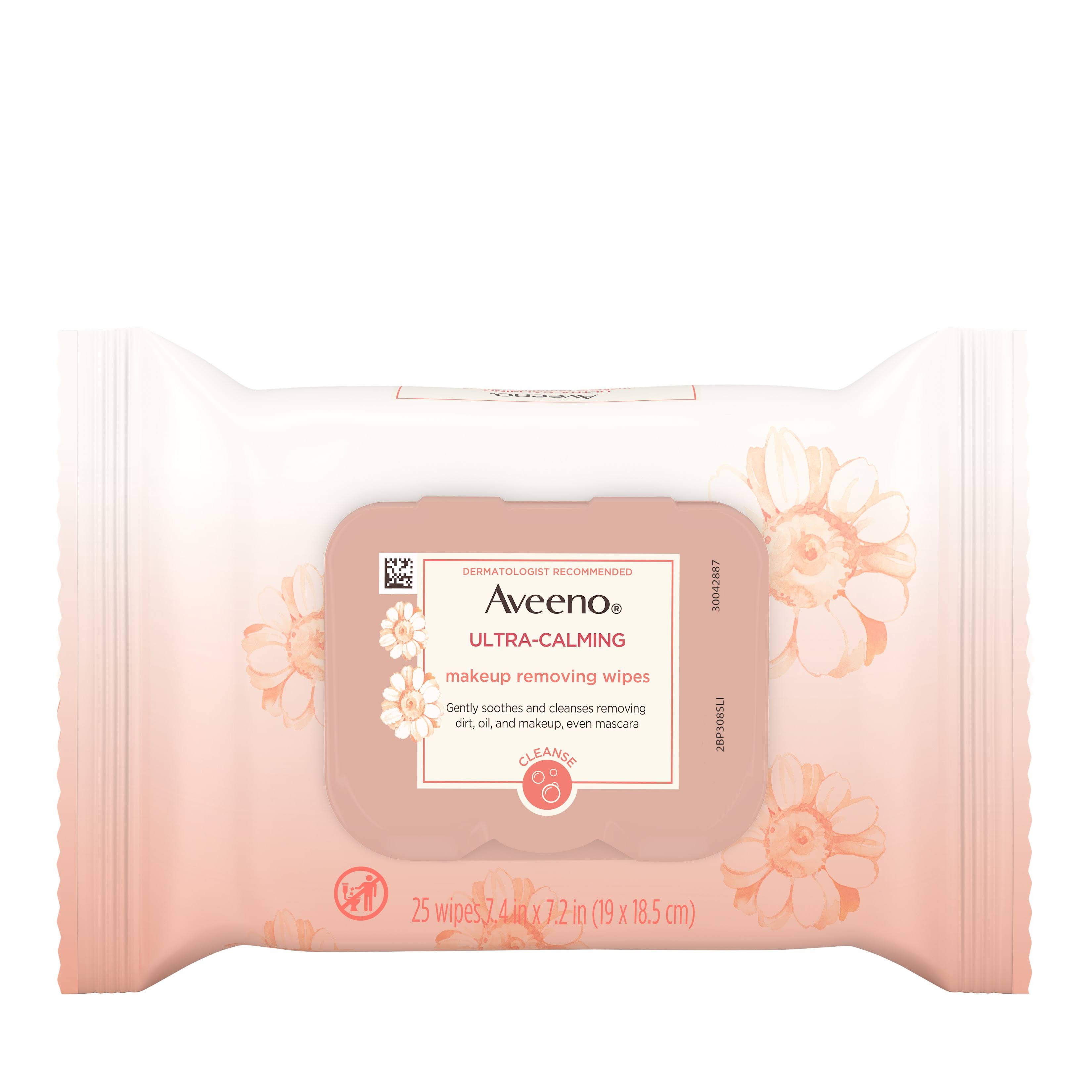 Aveeno Active Naturals Ultra-Calming Makeup Removing Wipes - x25