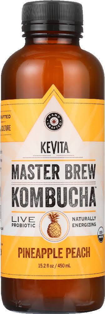 Kevita: Organic Master Brew Pineapple Peach Kombucha, 15.2 Oz