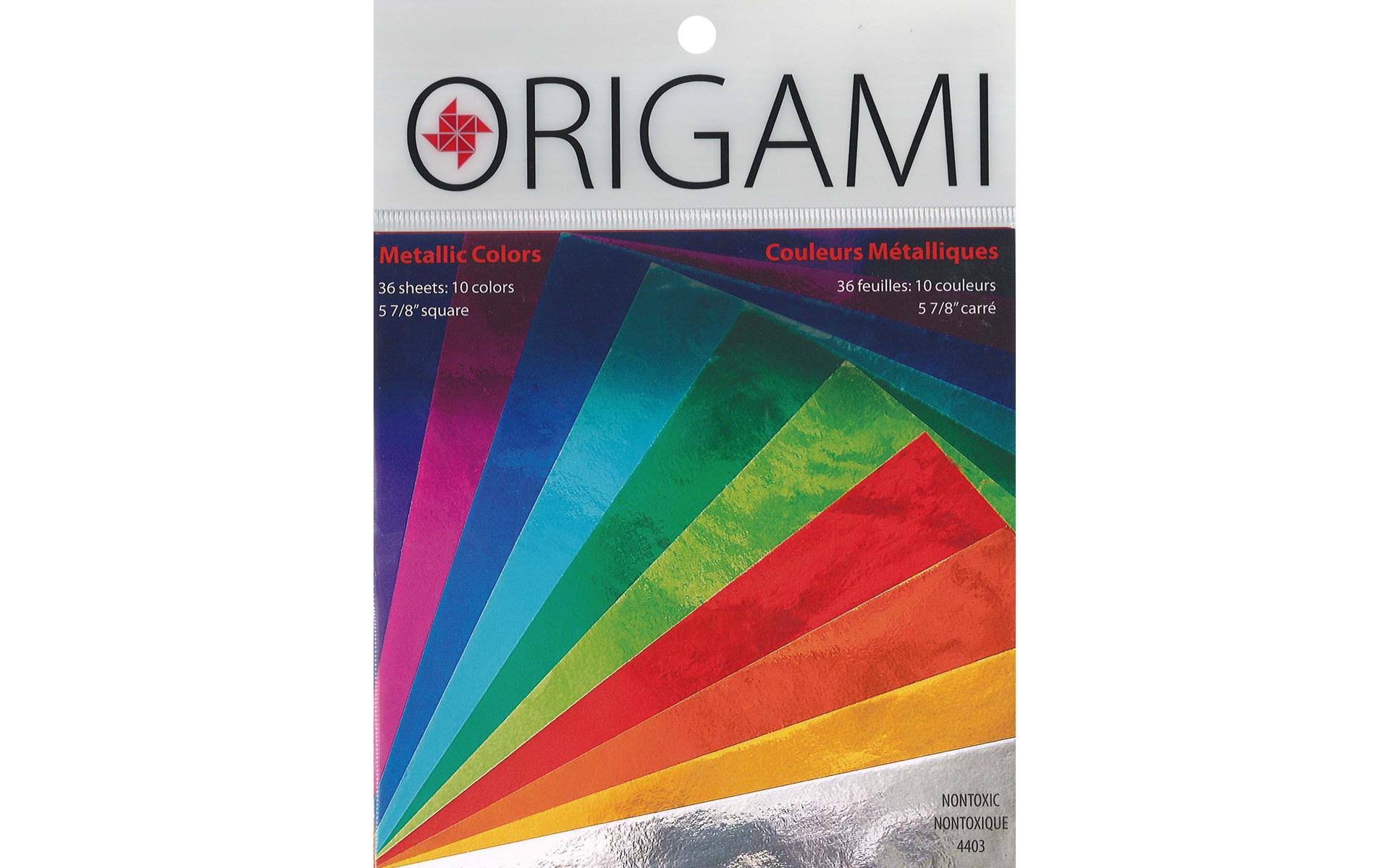 Yasutomo Fold 'Ems Non-Toxic Origami Paper - Square, Mettalic Colors, x36