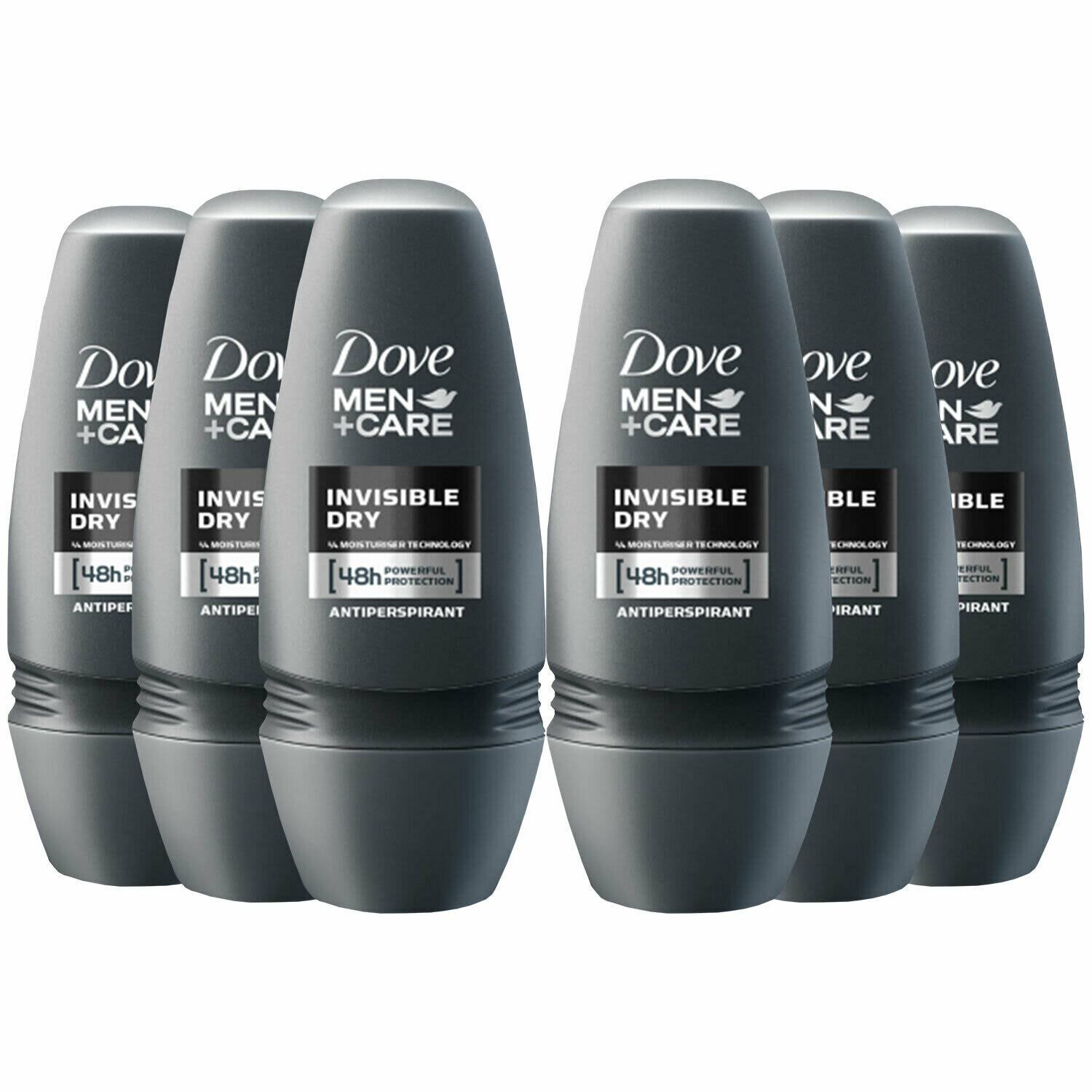 3x Dove for Men Antiperspirant Roll on Invisible 50ml