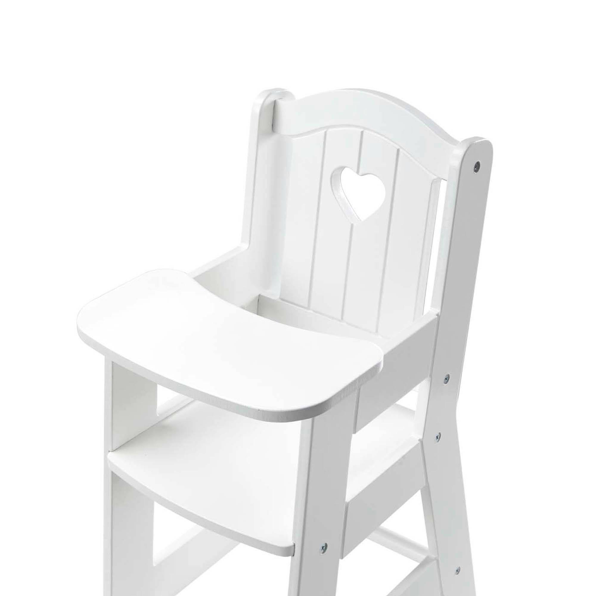 Melissa & Doug Mine to Love Wooden Play High Chair For Dolls, -stuffed Animals - White (18H x 8W x 11D Assembled)