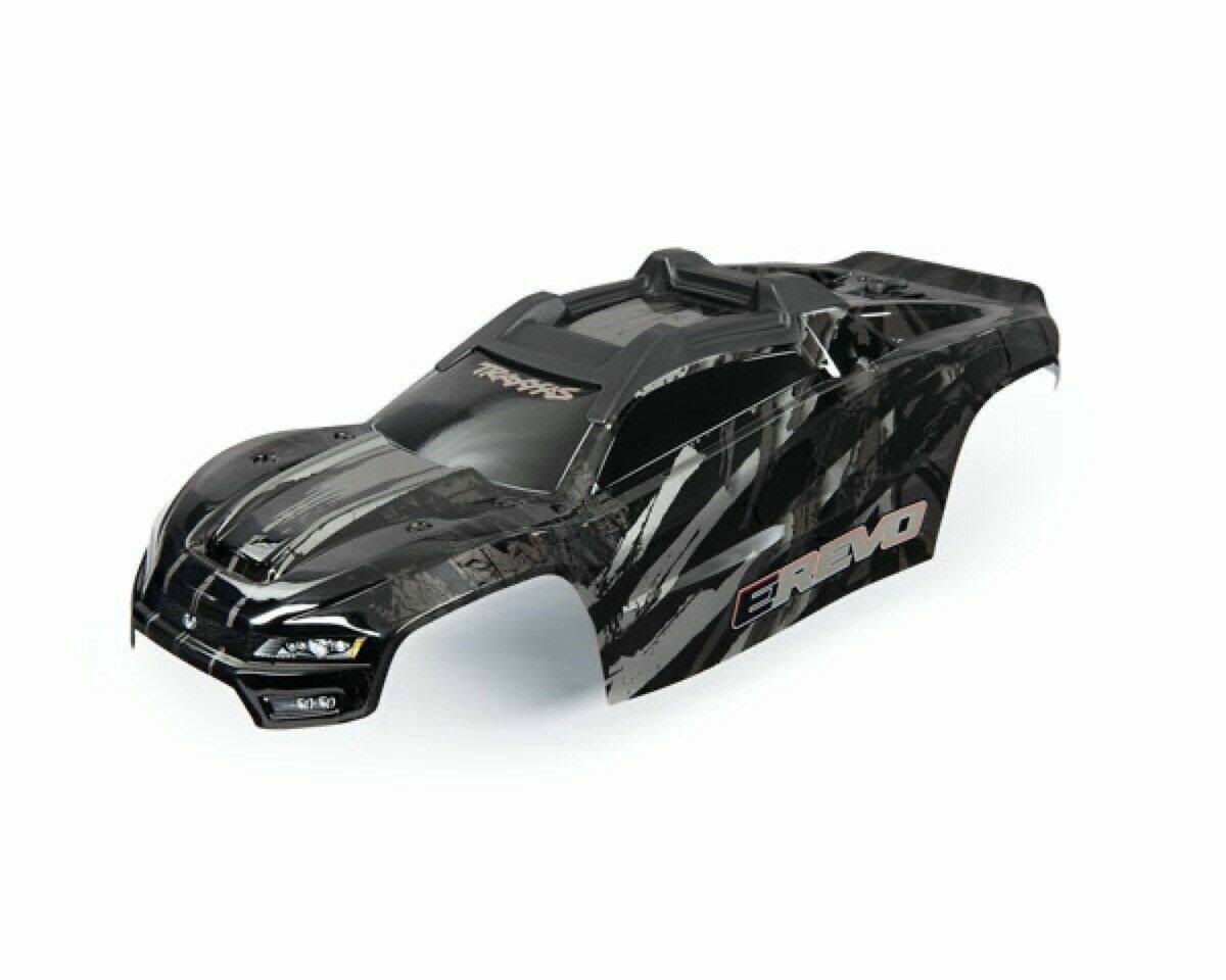 Traxxas 8611R Body, E-Revo, Black (painted, Decals applied)