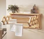 Breathtaking Wooden Folding Wall Shelf Drying Rack With Hook ...