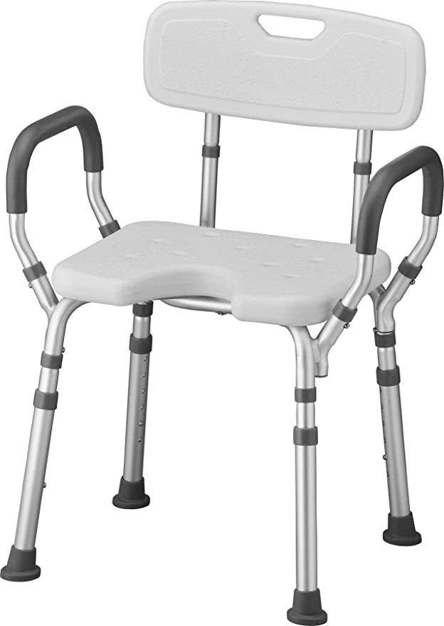 Nova Medical Products Bath Seat - with Arms and U Shaped, White, 7lbs