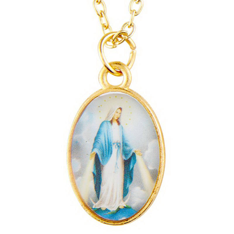 Berkander BK-12106 Our Lady of Grace Necklace - Gold/White