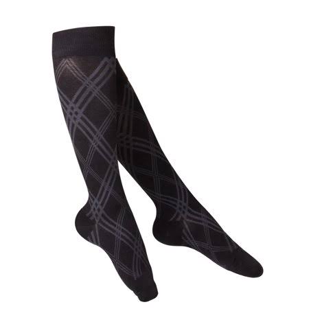 Touch Women's Compression Socks - Knee High, Pattern Knit, 15-20 MMHG, Black, Medium
