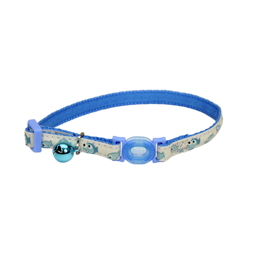 Safe Cat Glow in The Dark Adjustable Safety Breakaway Cat Collar - Blue