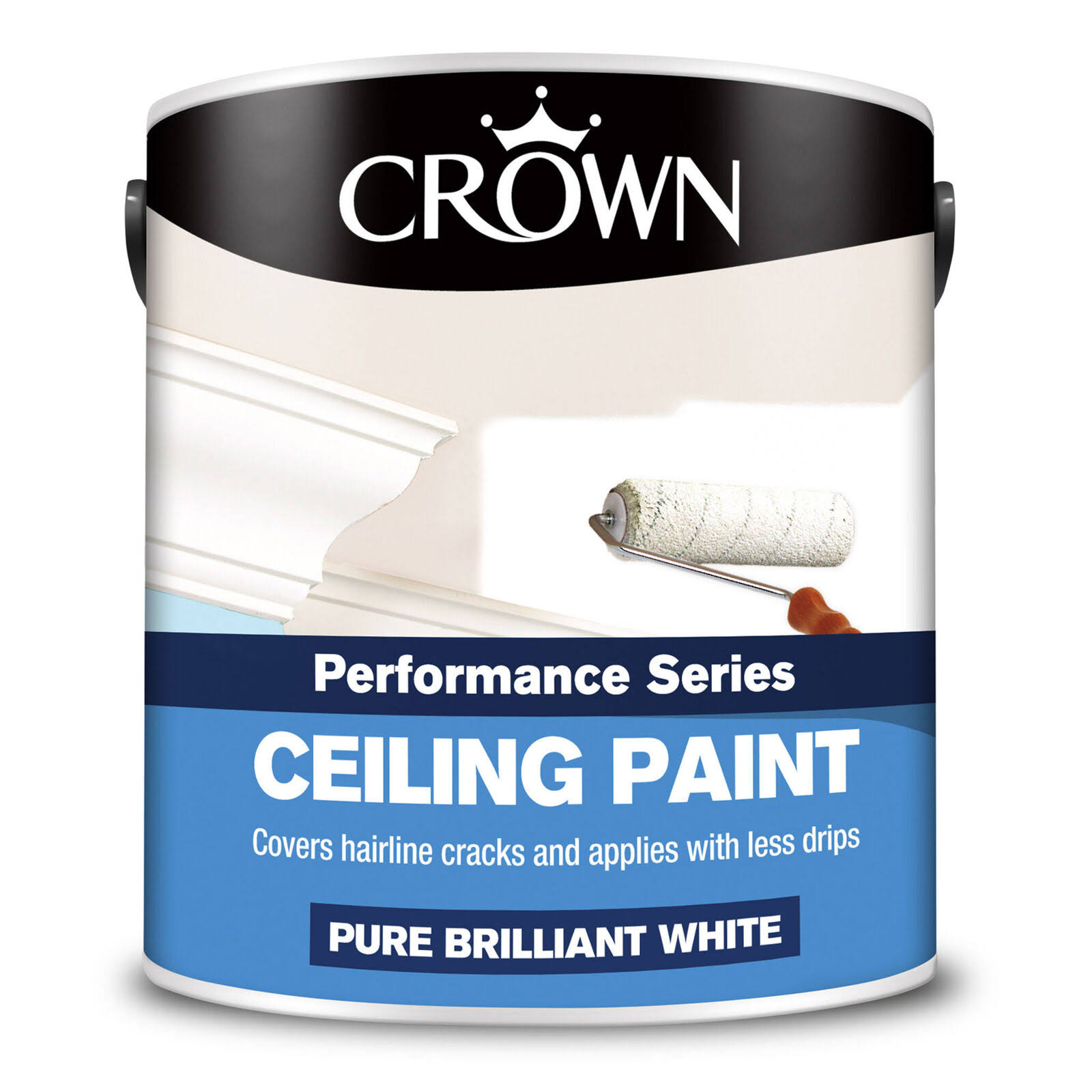 Crown Pure Brilliant Ceiling Paint - White Matt, 2.5L