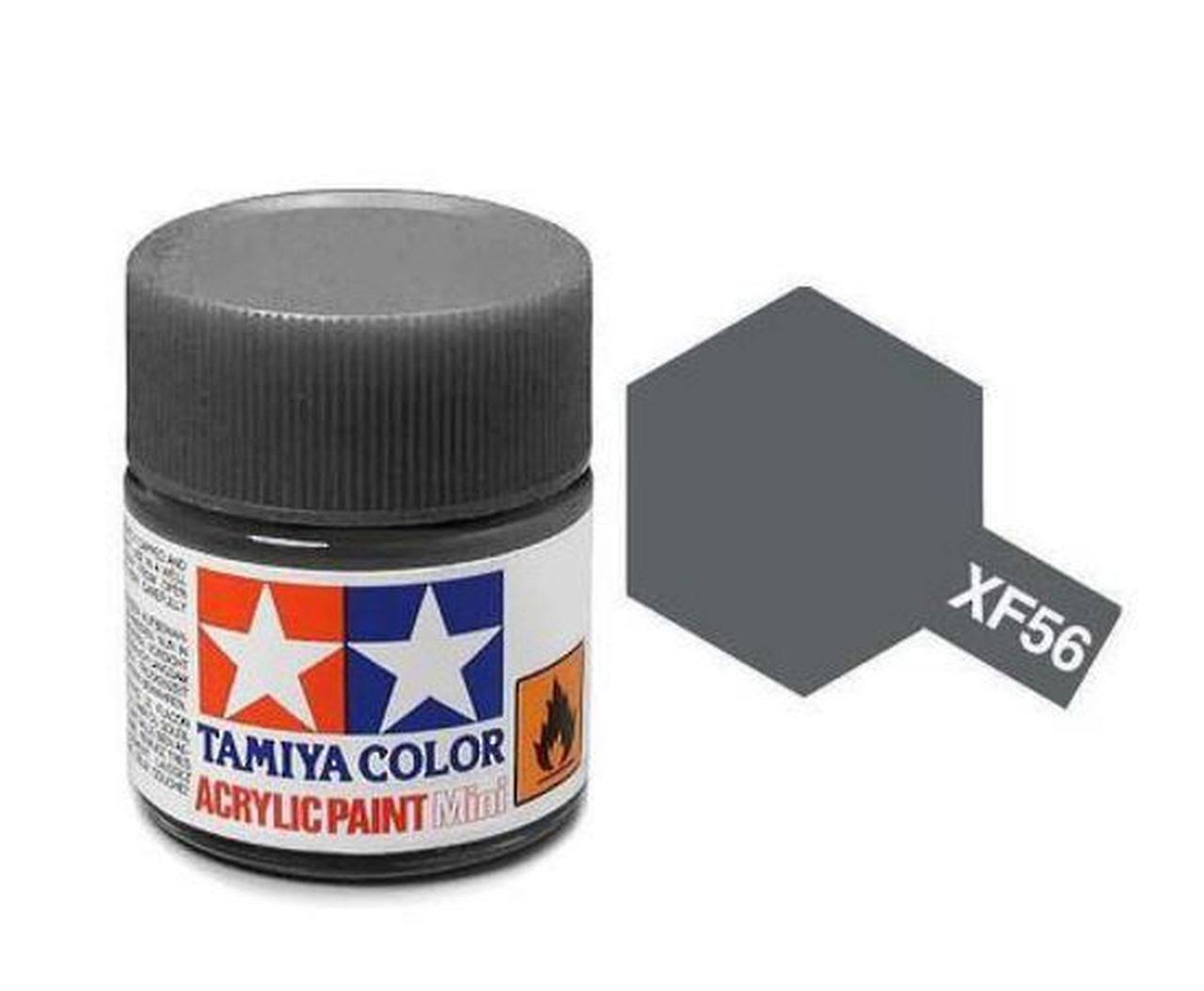 Tamiya Xf56 Metallic Acrylic Mini Paint - Gray, 10ml