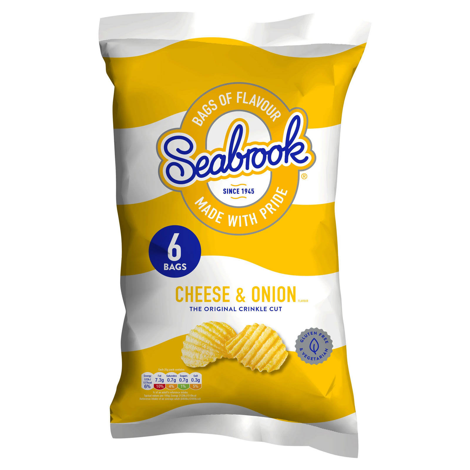 Seabrook Cheese & Onion Crisps 6 Pack