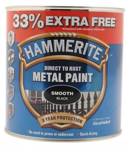 Hammerite Metal Paint - Smooth Black