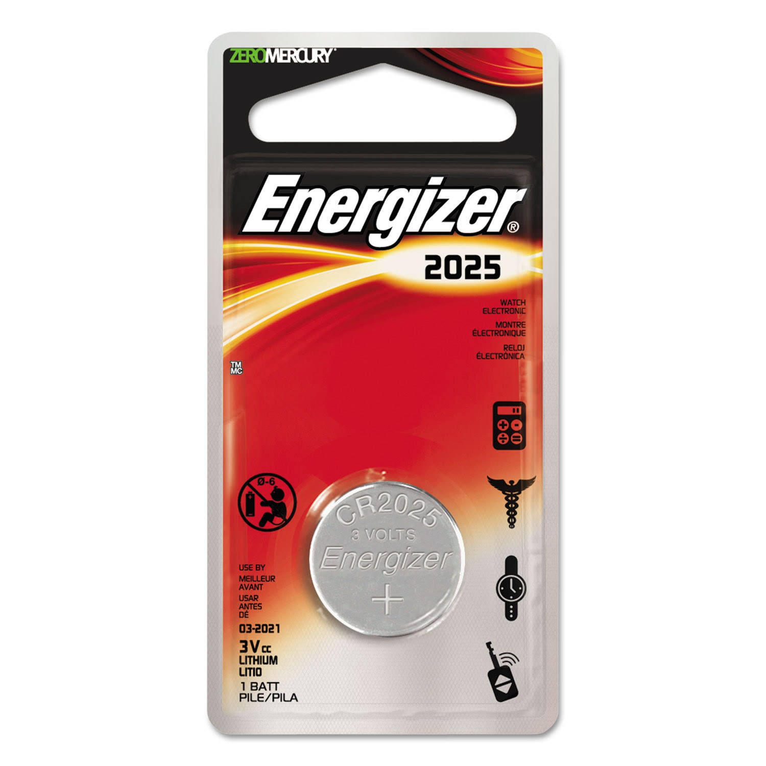 Energizer 2025 Lithium Button Cell Batteries - 3V