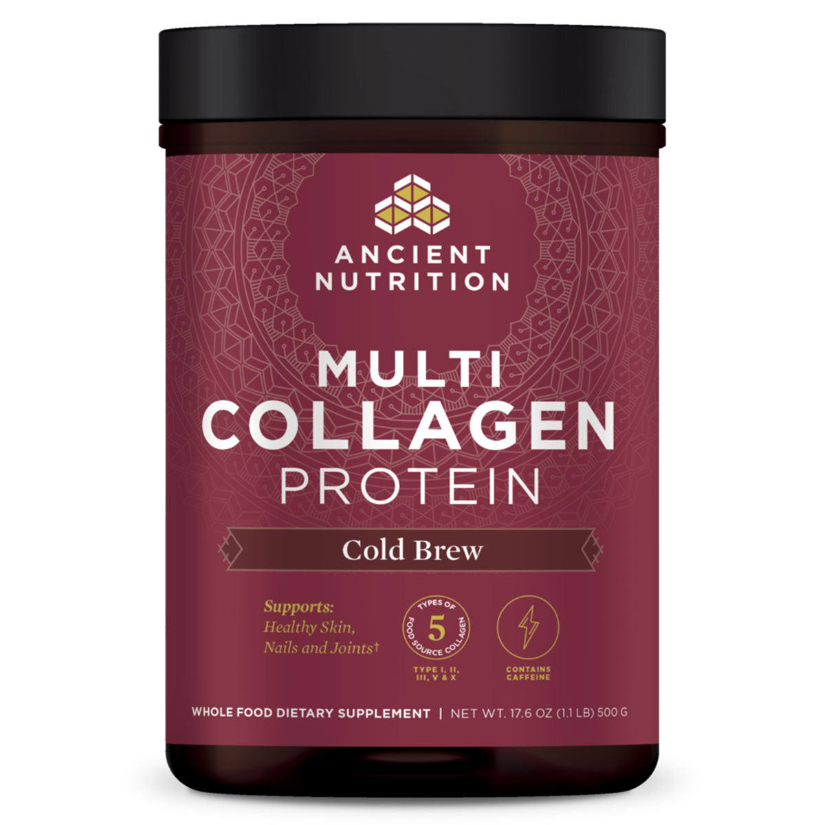 Ancient Nutrition, Multi Collagen Protein - Cold Brew, 17.6 Oz