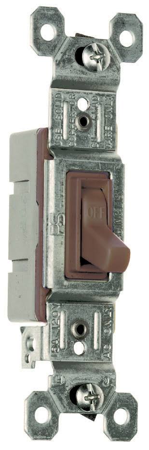 Pass and Seymour Standard Toggle Light Switch - Brown, Single Pole