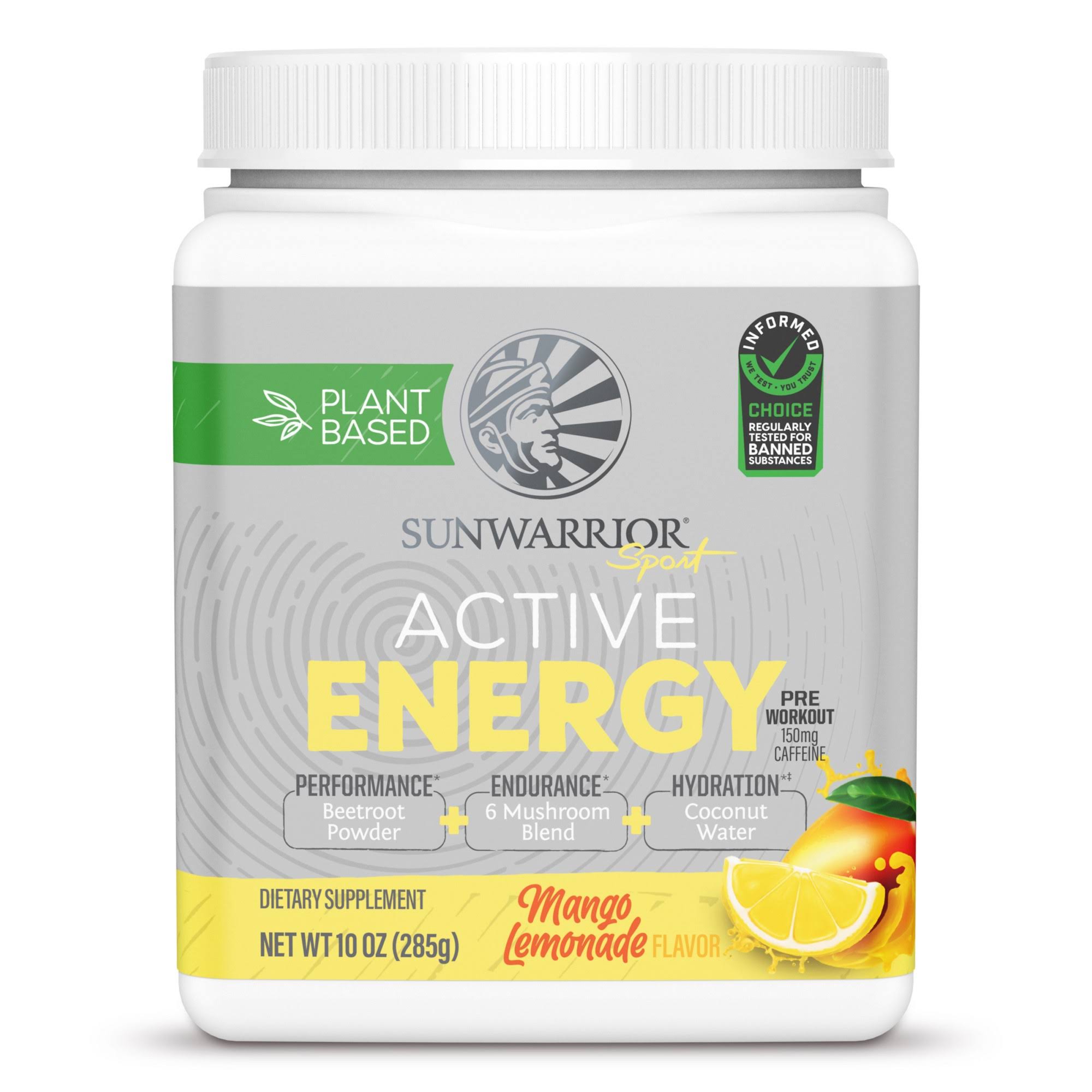Sunwarrior, Sport, Active Energy Preworkout, Mango Lemonade, 10 oz ( 285 g)