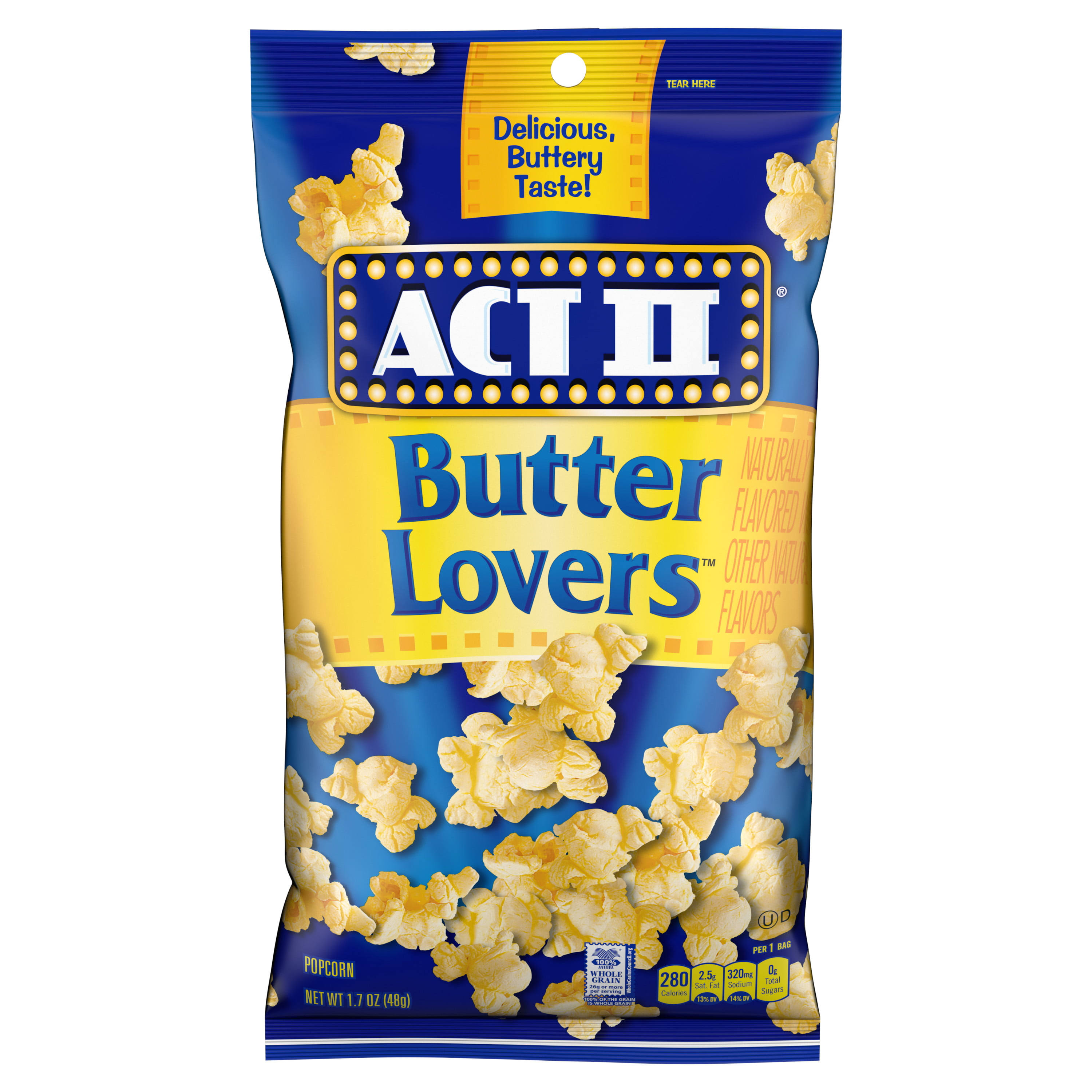 ACT II Butter Lovers Popped Popcorn, Gluten Free, 1.7 oz.