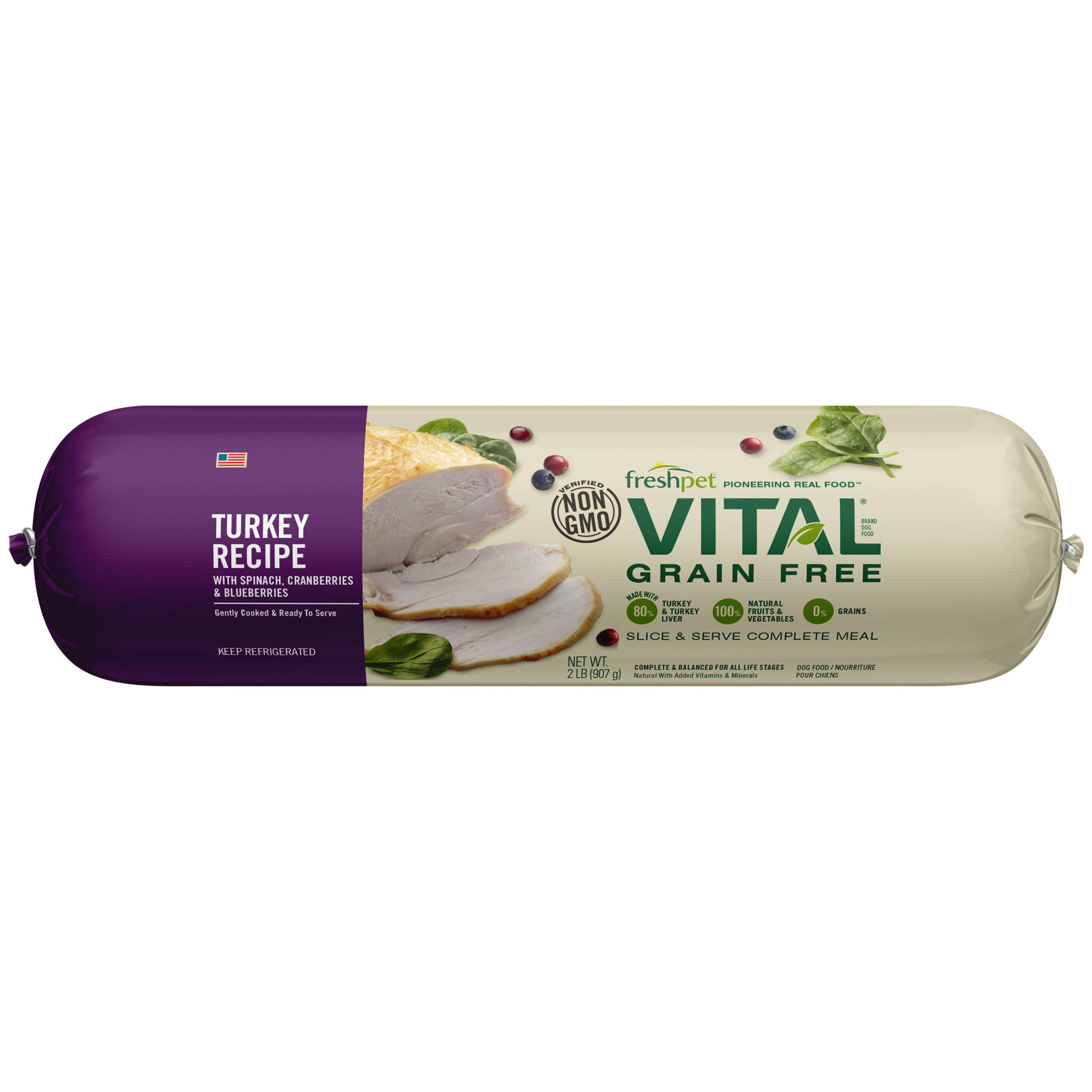 Freshpet Vital Vegetables Roll - Turkey, 2lbs