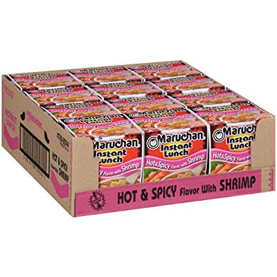 Maruchan Instant Lunch Ramen Noodle Soup - Hot and Spicy Flavor with Shrimp, 2.25oz