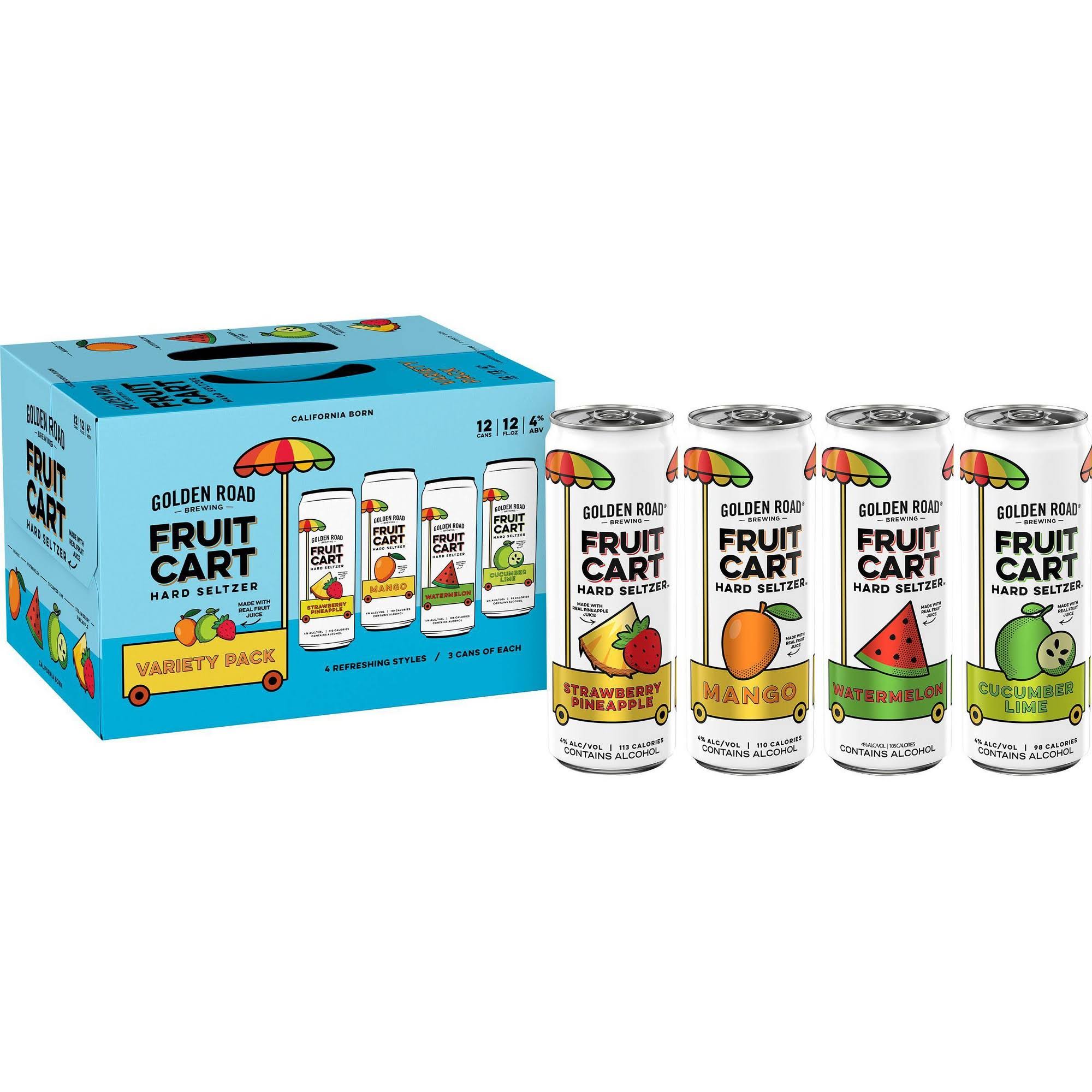 Golden Road Fruit Cart Hard Seltzer, Variety Pack, 12 Pack - 12 cans - 12 fl oz