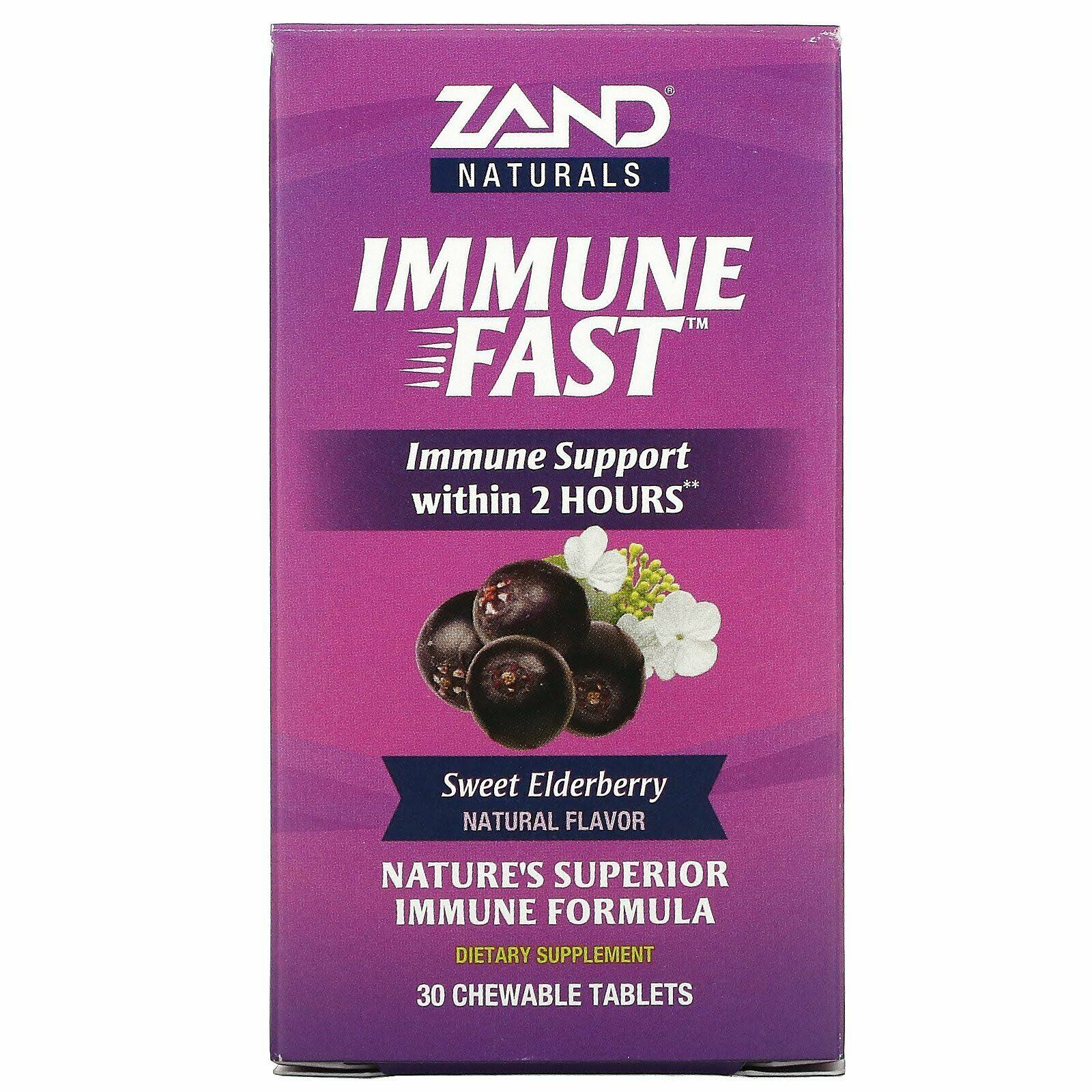 Zand, Immune Fast, Sweet Elderberry, 30 Chewable Tablets
