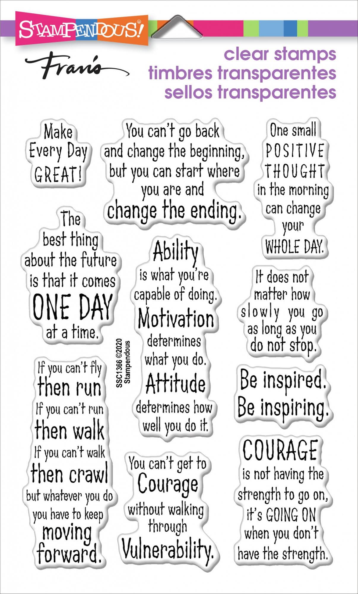 Stampendous Courage Quotes Clear Stamp Set